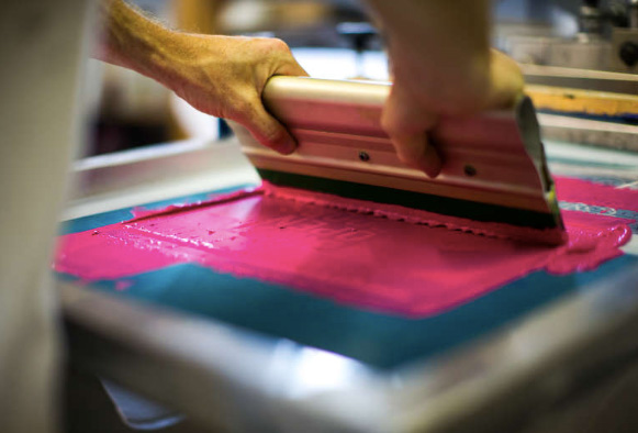 Photo of screenprinting in action